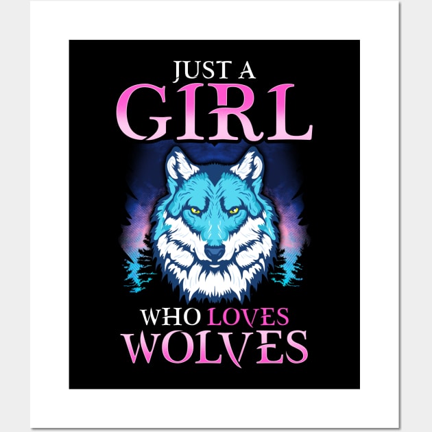 Just A Girl Who Loves Wolves Confident Lone Wolf Wall Art by theperfectpresents